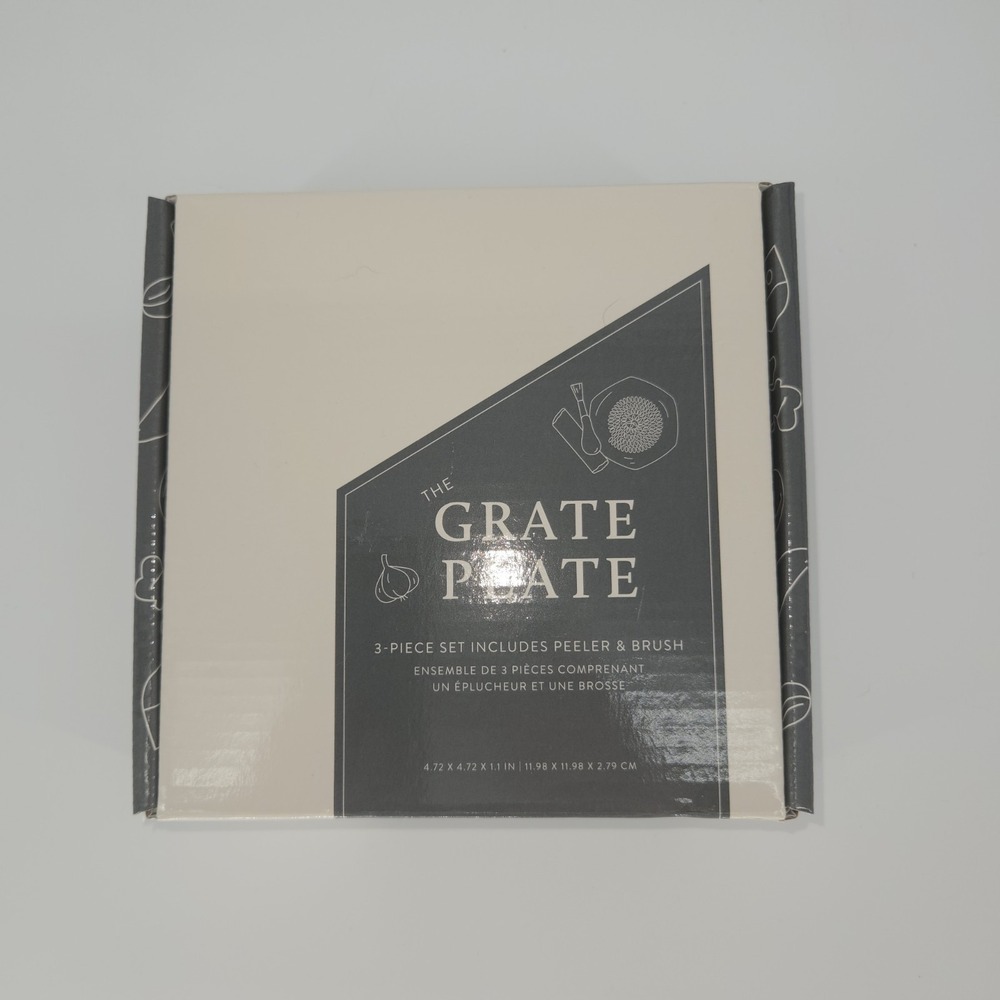 The Grate Plate Ginger Garlic Spice Grater 3-Piece Set with Peeler Green NIB